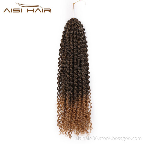 Aisi Hair Afro Curly Multi Ombre Color Synthetic Marly Braiding Hair Extensions Crochet Hairpiece Braids For Black Women